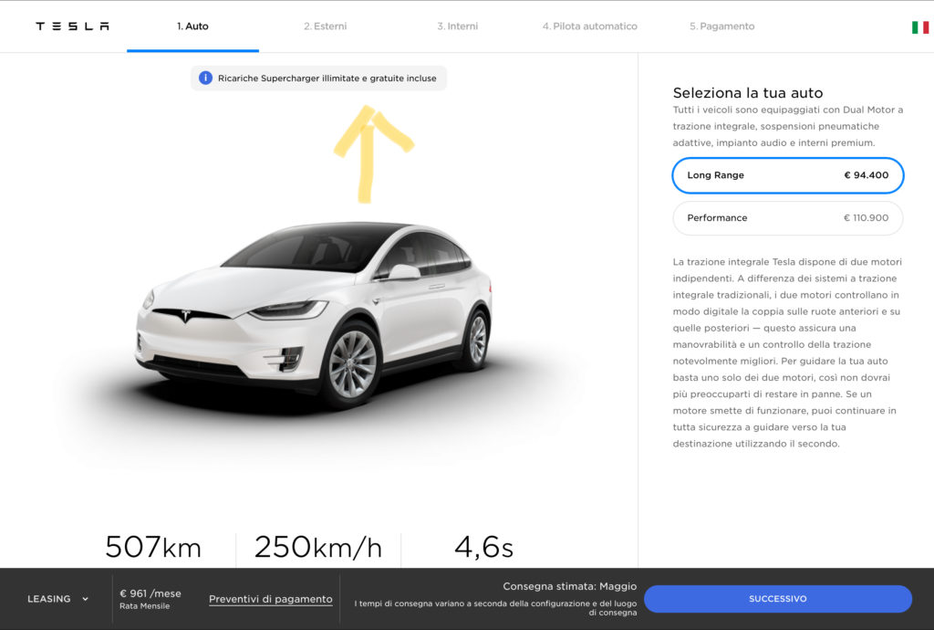 La Tesla offrirà Supercharger gratis a vita ai nuovi acquirenti di Model S e Model X